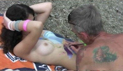 [OnnDL] Body Art Nudist Beach 1 Full HD video